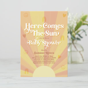 Boho Sunshine I Retro Peace and Kärlek Baby Shower Inbjudningar