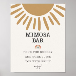 boho sunshine mimosa pub babyduschskylt party poster