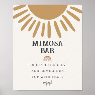 boho sunshine mimosa pub babyduschskylt party poster