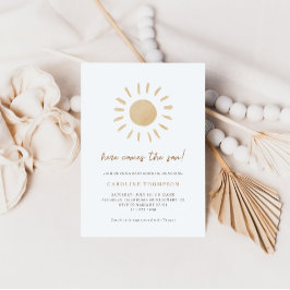 Boho Sunshine Minimal Bebis Badrumsfest Inbjudningar