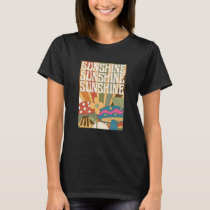 Boho Sunshine Mushroom Plant Blomsterträdgård Fora T Shirt