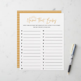 Boho Sunshine Namn den där babyvisaren-matchen