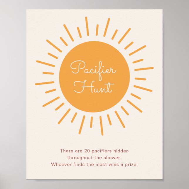 Boho Sunshine Nappar Hunt Shower Game Poster (Framsidan)