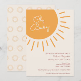 Boho Sunshine Neutral Baby Shower-inbjudan till kö Inbjudningar