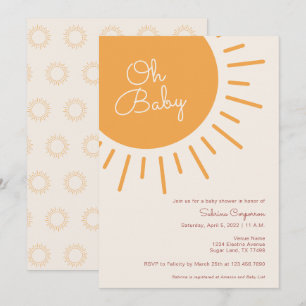 Boho Sunshine Neutral Baby Shower-inbjudan till kö Inbjudningar