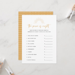 Boho Sunshine Pris är Höger Baby Shower Game Inbjudningar