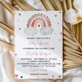 Boho Sunshine Rainbow Baby Shower-inbjudan Inbjudningar