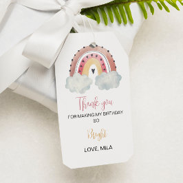 Boho Sunshine Rainbow Tack Märkre Födelsedagsfest Presentetikett