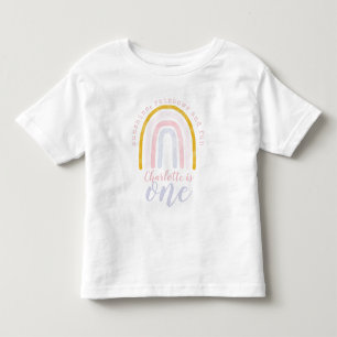 Boho Sunshine, Rainbows och Roligt Första födels T Shirt