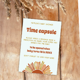Boho Sunshine Retro Time Capsule Baby Shower Game Kort