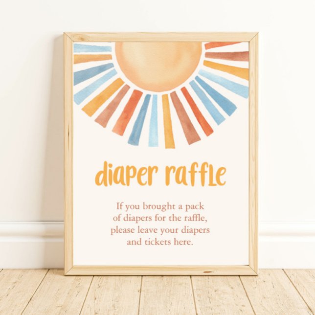 Boho sunshine sol Diaper Raffle babbelduschskylt Poster (Skapare uppladdad)