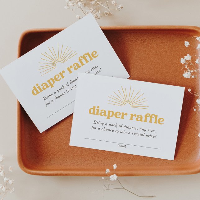 Boho Sunshine Sol Diaper Raffle Biljett Tilläggskort (Skapare uppladdad)