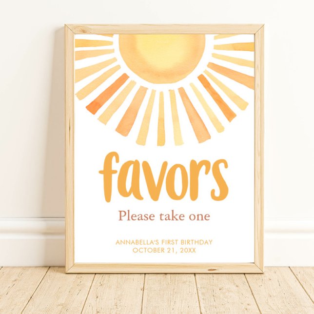Boho sunshine sol födelsedagsfest favors -tecken poster (Skapare uppladdad)