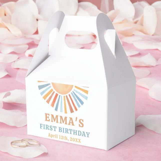 Boho Sunshine Sol Terra Cotta Födelsedag Presentaskar (Bröllop)