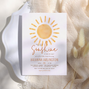 Boho Sunshine Sol Theter Boy eller Baby Shower Inbjudningar