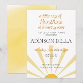 Boho Sunshine Sol ThLED Boy Baby Shower Inbjudningar