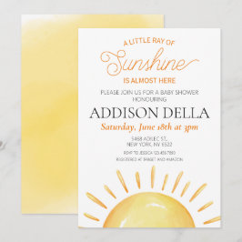 Boho Sunshine Sol ThLED Boy Baby Shower Inbjudningar