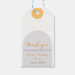 Boho Sunshine Tack Födelsedagsfest Presentetikett
