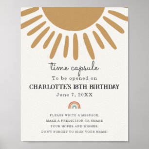 boho sunshine time capsule party tecken poster
