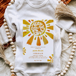 Boho Sunshine Watercolor Bebis-fest Inbjudningar