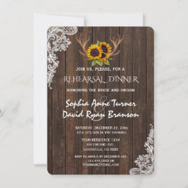 Boho Sunwers Antlers Wood Snöre Rehearsal Dinner Inbjudningar