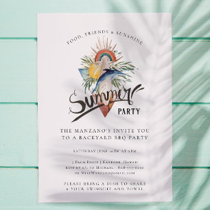 Boho Surf   Sommarfest I Trädgården Inbjudningar