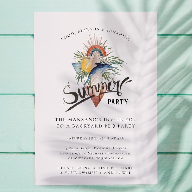 Boho Surf | Sommarfest I Trädgården Inbjudningar (Skapare uppladdad)