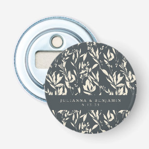 Boho Svart Handritat Blommönstrat Bröllop Anpassat Flasköppnare