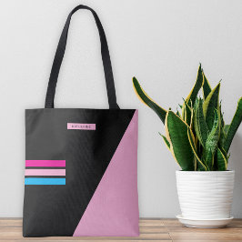 Boho Svarta Ränder Klassigt Trendigt Flickaktigt Tygkasse