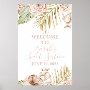 Boho Sweet 16 Välkomstskylt Poster