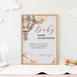 Boho Sweet Bear Luft Balloon Baby Namn Ideas Game