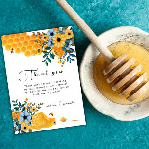 Boho Sweet honey Bee Blommigt Baby Shower Tack Kort