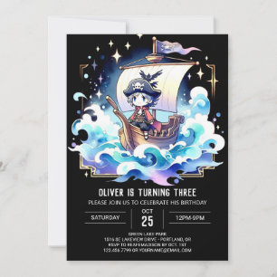 Boho Sweet Pirat Birthday Inbjudningar