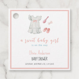Boho Sweet Rosa Girl Outfit Baby Shower Gåvor Etiketter