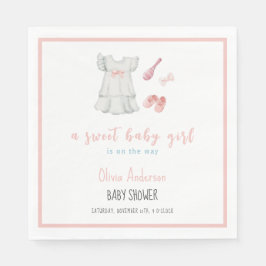 Boho Sweet Rosa Girl Outfit Baby Shower Pappersservett