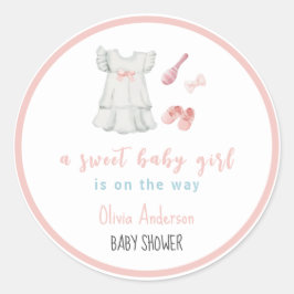 Boho Sweet Rosa Girl Outfit Baby Shower Runt Klistermärke