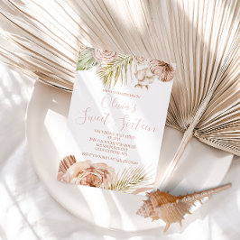 Boho Sweet sixteen Blommigt 16:e födelsedagen Inbjudningar