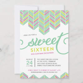 Boho Sweet sixteen Inbjudningar
