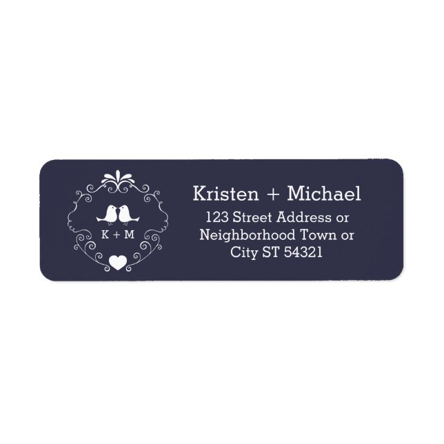 Boho Swirls (Changable Background Färg) Bröllop Returadress Etikett (Framsidan)