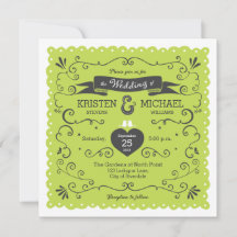 Boho Swirls, Curls, a Banner & Lovebird Bröllop