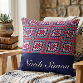 Boho Sydvästlig Geometrisk Mönster Anpassat Namn Kudde