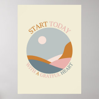 Boho Tacksamhetscitat – Börja Idag med ett Tacksam Poster