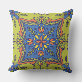 Boho Talavera Tile Pillow Kudde