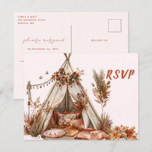 Boho Tält Feathers Bröllop OSA Vykort