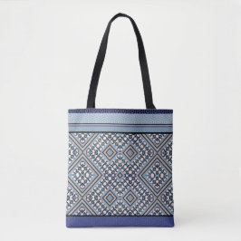 Boho Tan, Black, Blue Tribal Inspired Tygkasse