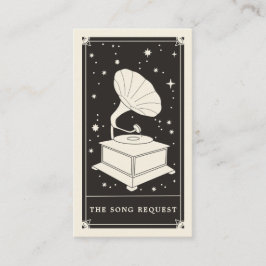 Boho Tarot celestial gramophone sång förfrågningsk Visitkort