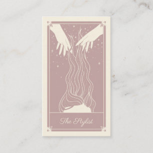 Boho Tarot Hairdresser Dusky Rosa Affärskort Visitkort