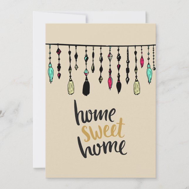 Boho Tassels Houseuppvärmning Inbjudningskorten Pa Inbjudningar (Framsida)