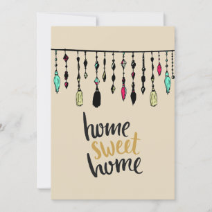Boho Tassels Houseuppvärmning Inbjudningskorten Pa Inbjudningar