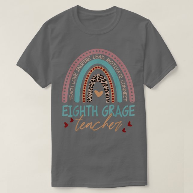 Boho Teach Kärlek Inspire Eighth Klass Teacher Leo T Shirt (Design framsida)